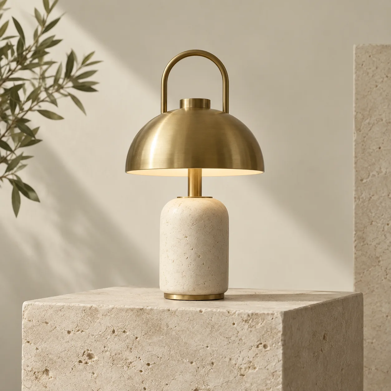Design lamp on a table, product discovery example.